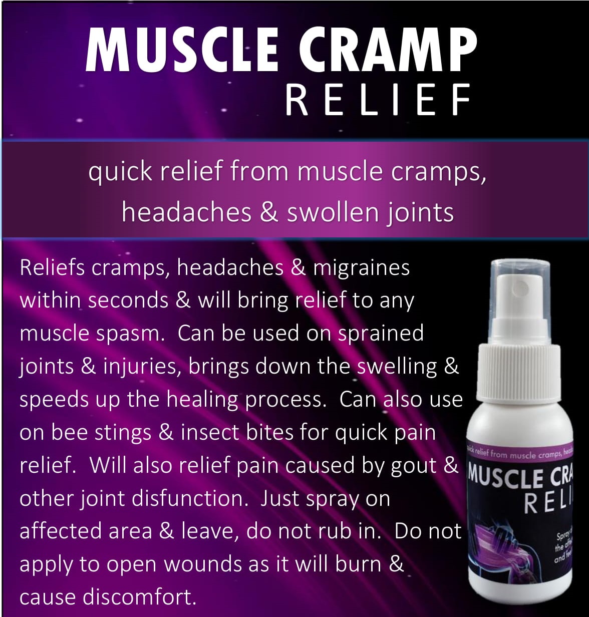 Muscle Cramp Relief (50ml) Fast Body Healing